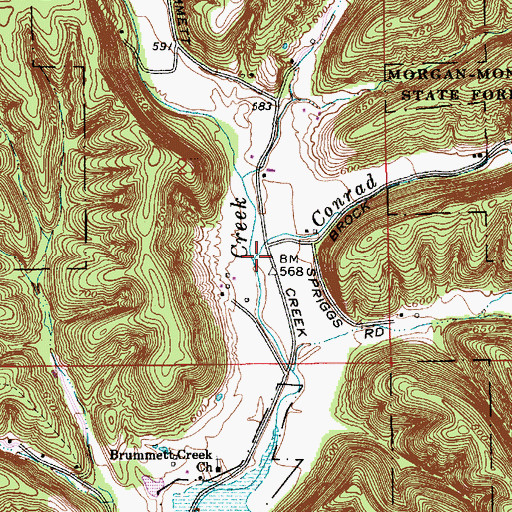 Topographic Map of Conrad Branch, IN