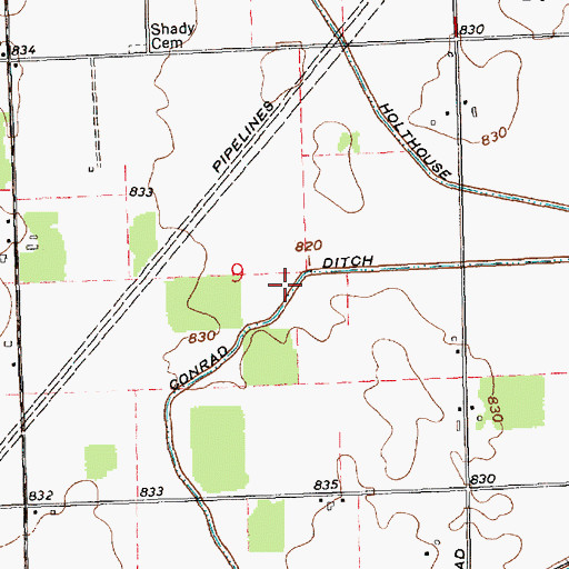 Topographic Map of Conrad Ditch, IN