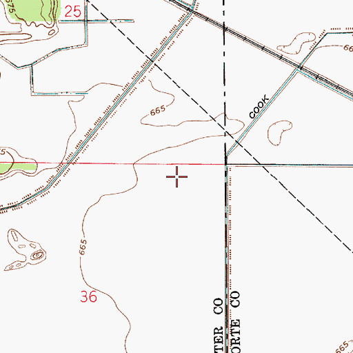 Topographic Map of Cook Ditch, IN