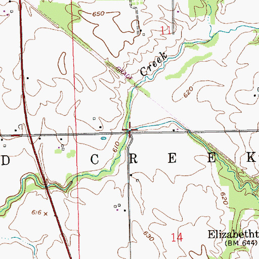 Topographic Map of Cooks Creek, IN