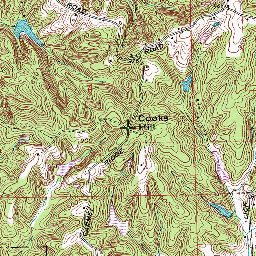 Topographic Map of Cooks Hill, IN