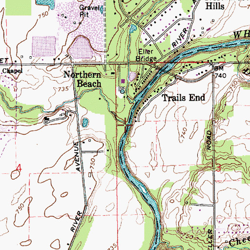 Topographic Map of Cool Creek, IN