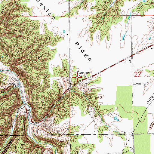 Topographic Map of Cooper Cemetery, IN