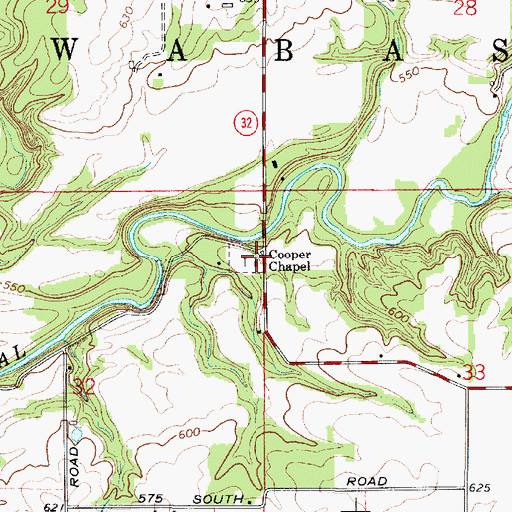 Topographic Map of Cooper Chapel, IN