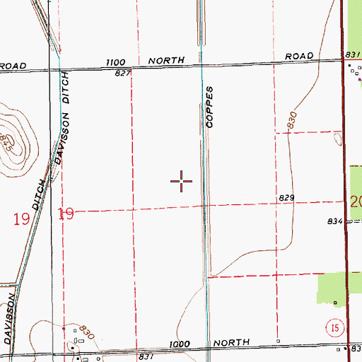 Topographic Map of Coppes Ditch, IN