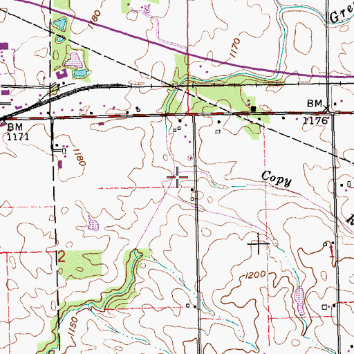 Topographic Map of Copy Run, IN