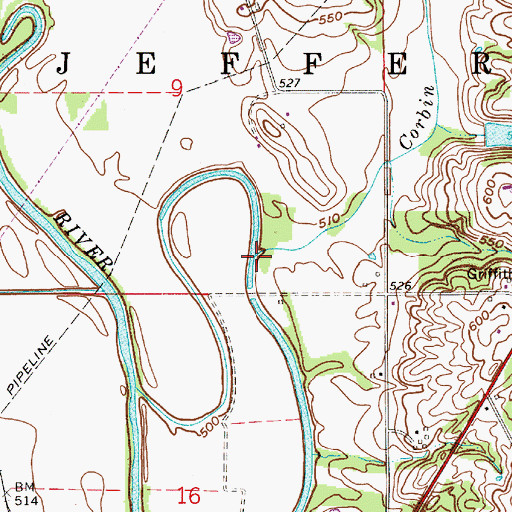 Topographic Map of Corbin Creek, IN