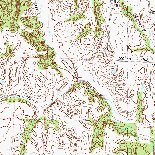 Topographic Map of Cord Run, IN
