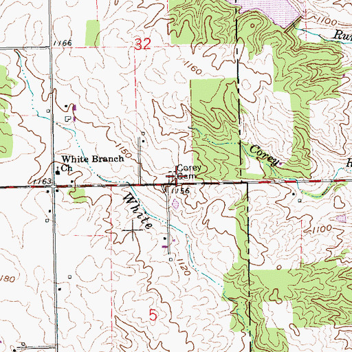 Topographic Map of Bales Cemetery, IN