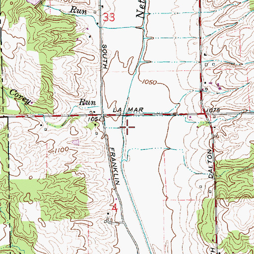 Topographic Map of Corey Run, IN