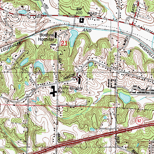 Topographic Map of Corpus Christi School, IN
