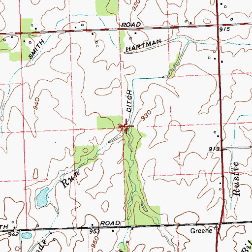 Topographic Map of Corrode Run, IN