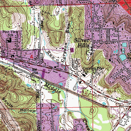 Topographic Map of Coryden Run, IN