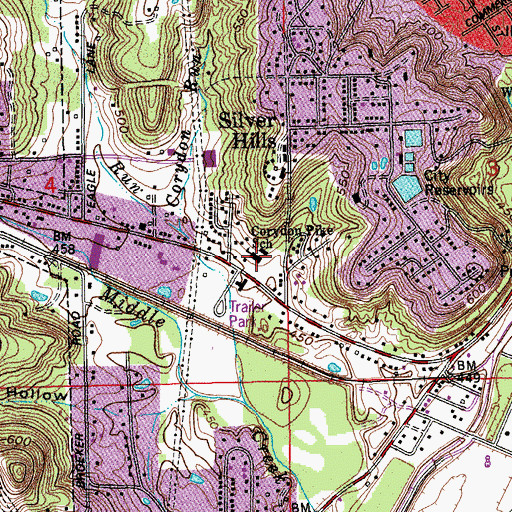 Topographic Map of Corydon Pike School, IN