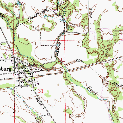 Topographic Map of Cosner Branch, IN