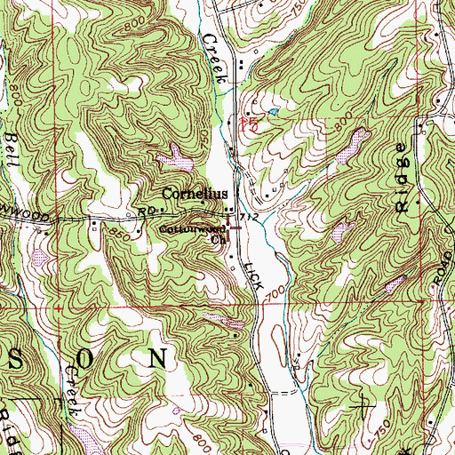 Topographic Map of Cottonwood Church, IN