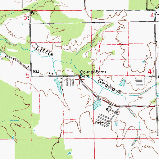 Topographic Map of Country Farm Cemetery, IN