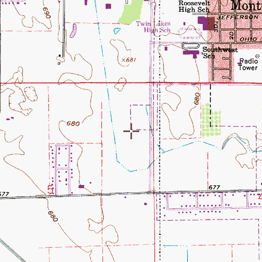 Topographic Map of Indiana University Health White Memorial Hospital, IN