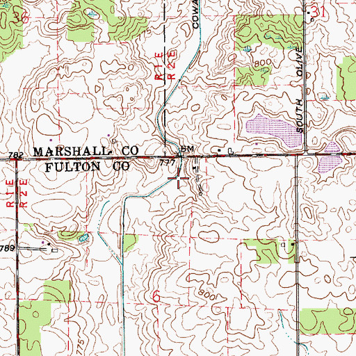 Topographic Map of Cowan Ditch, IN