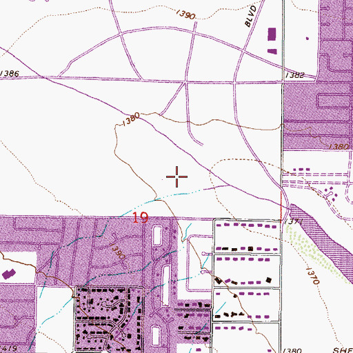 Topographic Map of Mummy Mountain Golf Course, AZ