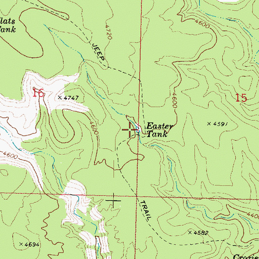 Topographic Map of Easter Tank, AZ