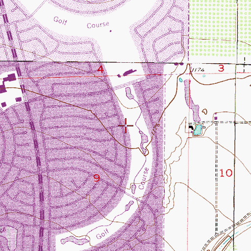 Topographic Map of Palmbrook Country Club Golf Course, AZ
