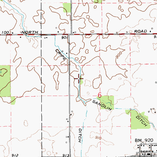 Topographic Map of Cripe Sandlin Ditch, IN