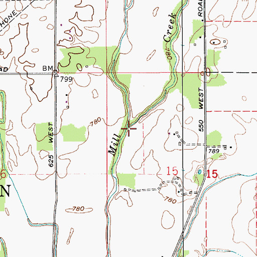 Topographic Map of Crittenden Creek, IN