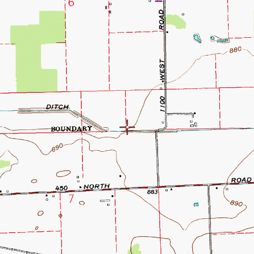 Topographic Map of Cromwell Ditch, IN