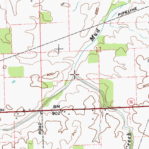 Topographic Map of Crooked Creek, IN