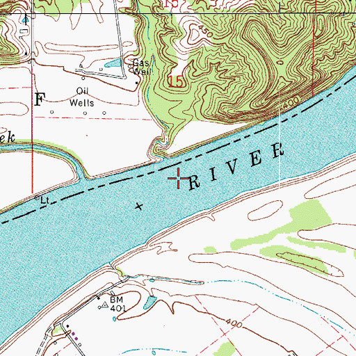 Topographic Map of Crooked Creek, IN