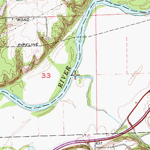 Topographic Map of Crooked Creek, IN