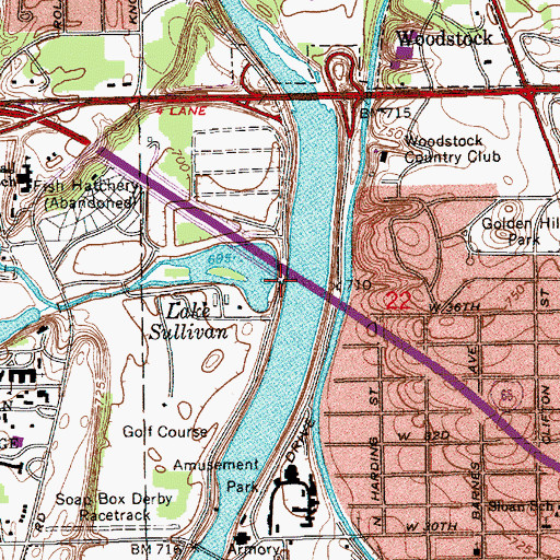 Topographic Map of Crooked Creek, IN