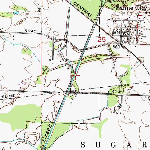 Topographic Map of Crooked Creek, IN