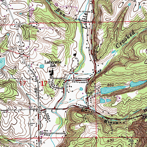 Topographic Map of Crooked Run, IN