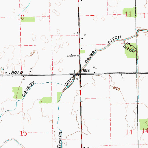 Topographic Map of Crosby Ditch, IN