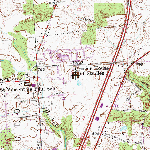 Topographic Map of Crosier House of Studies, IN