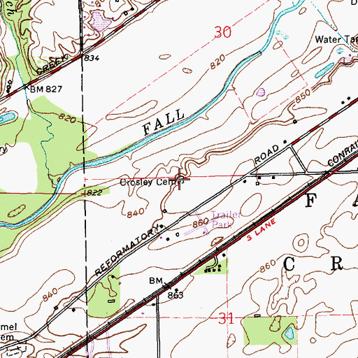 Topographic Map of Crosley Cemetery, IN