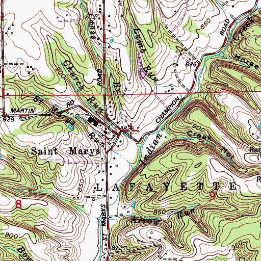 Topographic Map of Cross Brook, IN