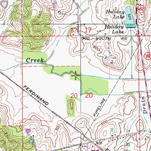 Topographic Map of Cross Drain, IN