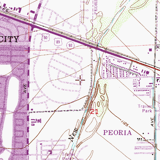 Topographic Map of Quail Run Golf Course, AZ