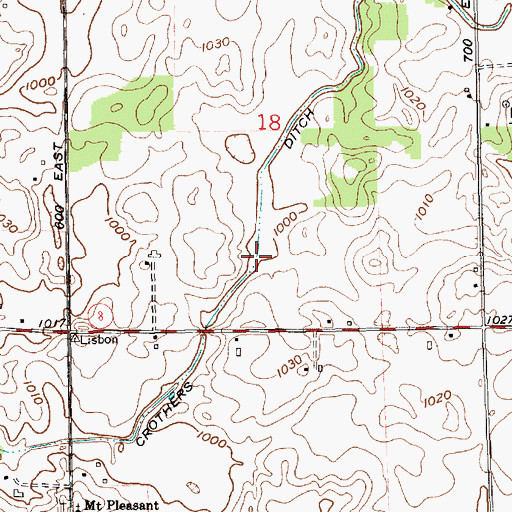 Topographic Map of Crothers Ditch, IN