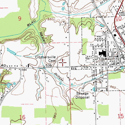 Topographic Map of Crothersville Cemetery, IN