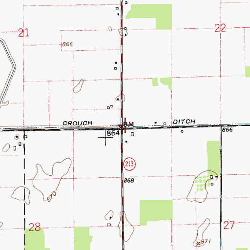 Topographic Map of Crouch Ditch, IN