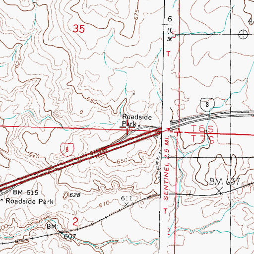 Topographic Map of Rest Area Eighty-four T Two, AZ