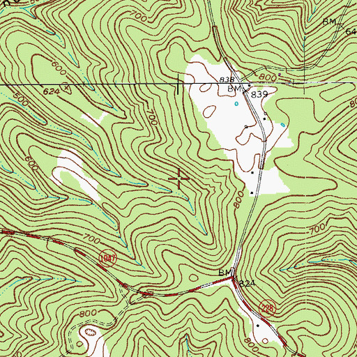 Topographic Map of Crown Hill Cemetery, KY