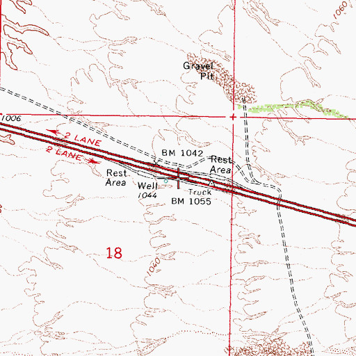 Topographic Map of Rest Area One Hundred Twentythree C, AZ