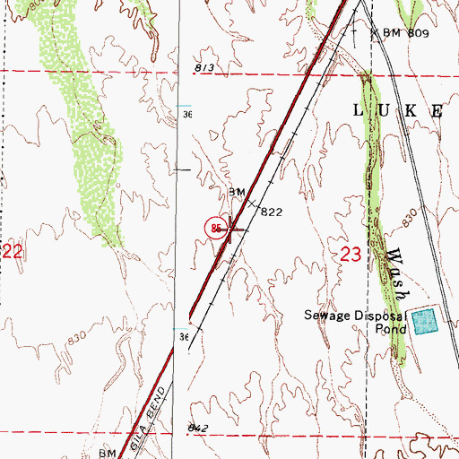 Topographic Map of Rest Area One-hundred Twenty-nine MP, AZ