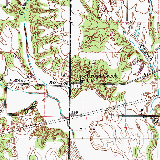 Topographic Map of Croys Creek Church, IN