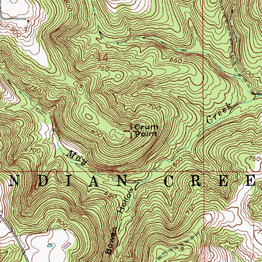 Topographic Map of Crum Point, IN